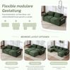 Modulares 2-Sitzer Cordsofa, Getränkehalter, Seitentaschen, Federkern, Grün Bild 2