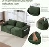 Modulares 2-Sitzer Cordsofa, Getränkehalter, Seitentaschen, Federkern, Grün Bild 3