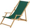 Holz-Liegestuhl, Gartenliege Stofffarbe grün V-10-304N Bild 2