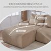 Modulares 3-Sitzer Cordsofa m. Hocker, Getränkehalter, Tasche, Khaki Bild 2