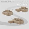 Modulares 3-Sitzer Cordsofa m. Hocker, Getränkehalter, Tasche, Khaki Bild 3