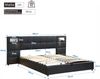 Polsterbett 180×200 cm aus Kunstleder mit USB-Anschluss und kabelloser Ladefunktion, schwarz Bild 4