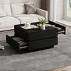 STILVORA Couchtisch Wohnzimmertsich mit drehbare Tischplatte,Sofatisch mit Ablage&Stauraum (Satztisch, Wohnzimmertisch Beistelltisch, Wohnzimmertisch, 1-St, 2 Schubladen, 60*60*38cm), mit Gleitschienendesign Bild 2