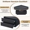 STILVORA Couchtisch Wohnzimmertsich mit drehbare Tischplatte,Sofatisch mit Ablage&Stauraum (Satztisch, Wohnzimmertisch Beistelltisch, Wohnzimmertisch, 1-St, 2 Schubladen, 60*60*38cm), mit Gleitschienendesign Bild 4