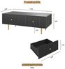 radelldar Couchtisch Wohnzimmertisch, Breite 110 cm (1 Tisch), Kaffeetisch, Sofatisch mit 2 Schubladen und Metallfüßen Bild 2