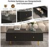 radelldar Couchtisch Wohnzimmertisch, Breite 110 cm (1 Tisch), Kaffeetisch, Sofatisch mit 2 Schubladen und Metallfüßen Bild 3