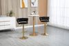 Schwarzes Samt-Barhocker-Set (2er), 360° drehbar & höhenverstellbar, 54x46x78 cm Bild 4
