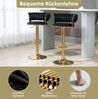 Schwarzes Samt-Barhocker-Set (2er), 360° drehbar & höhenverstellbar, 54x46x78 cm Bild 5