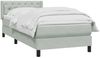 vidaXL Boxspringbett mit Matratze Hellgrau 80x210 cm Samt 3318345 Bild 3
