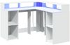 vidaXL LED-Schreibtisch Weiß 130x130x91 cm Holzwerkstoff 3309447 Bild 3