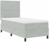 vidaXL Boxspringbett mit Matratze Hellgrau 100 x 200 cm Samt 3339746 Bild 5