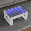 Couchtisch, Sofatisch mit Infinity-LED Weiß 70x53x30 cm Bild 2