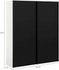 Dmora Kleiderschrank 2 Türen Portlouis, Schlafzimmermöbel, Schrank, Garderobe, 182x62 h220 cm, Schwarz und Weiß Bild 3
