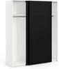 Dmora Kleiderschrank 2 Türen Portlouis, Schlafzimmermöbel, Schrank, Garderobe, 182x62 h220 cm, Schwarz und Weiß Bild 5
