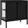 vidaXL Sideboard Schwarz 70 x 35 x 70 cm Stahl und Glas [336064] Bild 5