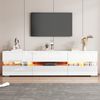 BlingBin Lowboard Moderner Hochglanz-TV-Schrank, TV-Stände, Fernsehtisch Fernsehschrank (Wohnzimmerschrank mit LED-Beleuchtung, 2 Türen, 1 Schublade, Offenes Fach, 1 St, 160x39x45 cm, Gewichtskapazität: 50KG, Spanplatte, Weiß), Geeignet für 70-Zoll-Fer... Bild 2