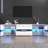 BlingBin Lowboard Moderner Hochglanz-TV-Schrank, TV-Stände, Fernsehtisch Fernsehschrank (Wohnzimmerschrank mit LED-Beleuchtung, 2 Türen, 1 Schublade, Offenes Fach, 1 St, 160x39x45 cm, Gewichtskapazität: 50KG, Spanplatte, Weiß), Geeignet für 70-Zoll-Fer... Bild 3