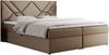 Boxspringbett, Polsterbett mit Multipocket-Matratzen und Topper, dekorativem Kopfteil, zwei Bettkästen - NEOMI - 120 x 200 cm - Braun Kunstleder - H4 Bild 3