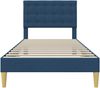 vidaXL Bettrahmen mit Kopfteil Blau 90 x 200 cm Stoff 42027772 Bild 4
