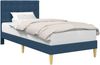 vidaXL Bettrahmen mit Kopfteil Blau 90 x 200 cm Stoff 42027772 Bild 2