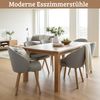 Esszimmerstühle 2er Set ERIK - Stoffbezug, Eichenholz Beine| Gepolsterte Sitzfläche | Skandinavisch Minimalistisch, Stühle Esszimmer | Hellgrau Bild 2