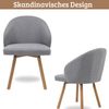 Esszimmerstühle 2er Set ERIK - Stoffbezug, Eichenholz Beine| Gepolsterte Sitzfläche | Skandinavisch Minimalistisch, Stühle Esszimmer | Hellgrau Bild 4
