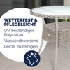CASARIA® Polyrattan Balkontisch Beistelltisch Rund Ø 80cm Grau Beige Bild 2