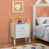 Juskys Kinder Nachttisch Enny mit 2 Schubladen - Nachtschrank klein, schmal & modern - Kommode aus Holz - Hausdesign - Nachtkästchen Weiß Natur Bild 2