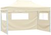 vidaXL Profi-Partyzelt Faltbar mit 4 Seitenwänden 3×4m Stahl Creme 48894 Bild 4