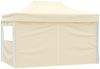 vidaXL Profi-Partyzelt Faltbar mit 4 Seitenwänden 3×4m Stahl Creme 48894 Bild 3