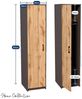 Home Collective Garderobenschrank Kleiderschrank mit 1 Tür, 1 Kleiderstange und 2 Einlegeböden 40 cm breit Schrank schmal matte Oberfläche graphit Eiche Bild 2