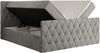 Boxspringbett mit gesteppter Front und Kopfteil, Multipocket-Matratze, zwei Bettkästen - MIREN DUO - 140 x 200 cm - Hellgrau Velvet - H3 Bild 4