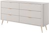 AX LIVING Kommode beige mit Schubladen Vespasia 163 6S - 163,2cm breit Bild 3
