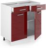Küchenunterschrank R-Line Rot Hochglanz 80 cm , AP Eiche Vicco Bild 3