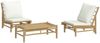 vidaXL 3-tlg. Garten-Lounge-Set mit Kissen Creme Bambus 3156489 Bild 3