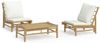 vidaXL 3-tlg. Garten-Lounge-Set mit Kissen Creme Bambus 3156489 Bild 2