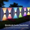 oyajia LED Außen-Wandleuchte Solar Wandleuchte Aussen 2/4 Stück, Einstellbar Solarlampen für Außen, LED fest integriert, RGB, RGB 7 Farben Solarleuchte für Zaun Wand Terrasse Garten Balkon Deko Bild 3