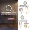 Vicco 'Ruby' Schminktisch mit LED-Beleuchtung und Hocker, Holzspanplatte weiß / pink / gold, 100 x 40 x 79 cm Bild 2