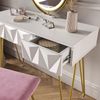 Vicco 'Ruby' Schminktisch mit LED-Beleuchtung und Hocker, Holzspanplatte weiß / pink / gold, 100 x 40 x 79 cm Bild 5