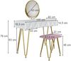 Vicco 'Ruby' Schminktisch mit LED-Beleuchtung und Hocker, Holzspanplatte weiß / pink / gold, 100 x 40 x 79 cm Bild 3