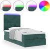 vidaXL Ottoman-Bett mit Matratzen & LEDs Dunkelgrün 100x200 cm Samt 3314231 Bild 5