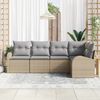 vidaXL Gartensofa-set mit Kissen 5 pcs Beige und Hellgrau Poly-Rattan 3354709 Bild 3