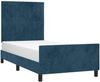 Einzelbettgestell Design für Erwachsene ohne Matratze Dunkelblau 90x190 cm Samt d4403e Bild 3