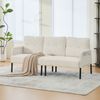 Sofa 171x72x80 cm Beige aus Cord mit ergonomischer Rückenlehne, Seitentasche und stabilem Metallgestell Bild 2