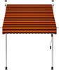 vidaXL Einziehbare Markise Handbetrieben 150 cm Orange und Braun 145835 Bild 3