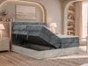 Boxspringbett mit Bettkasten NORDIC KING 200 x 200 cm, 7-Zonen Multipocket-Matratzen H4 und Topper Visco, zwei Bettkästen, holz Optik, gepolstertes Kopfteil - Grau Cord Bild 4