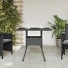 vidaXL Gartentisch mit Glasplatte Schwarz 80x80x75 cm Poly Rattan 365521 Bild 3