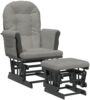 vidaXL Schaukelsessel mit Hocker Gleitend Hellgrau Stoff 351666 Bild 2