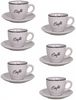 6er Set weiß Espressotassen mit Unterteller Mokkatassen Antic Line SEB17185 Bild 1