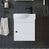 Roomart Badmöbel-Set PUNTO SET, 3-teilig – Soft-Close, Waschbecken & Seitenschrank, (Komplett-Set, Badmöbelset Unterschrank mit Waschbecken Badezimmer Möbel Gäste WC), Soft-Close, Seitenschrank, Spiegelschrank, Waschbecken Bild 2